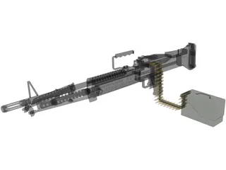 M60 Machine Gun 3D Model preview