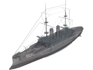 Mikasa Battleship 3D Model preview