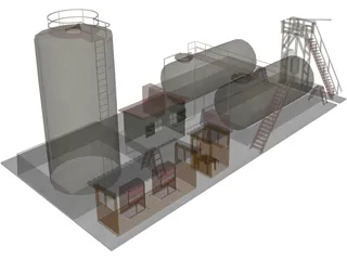 Petrol Factory 3D Model preview