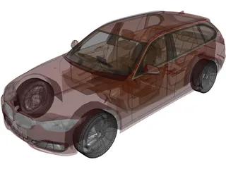 BMW 335i Touring [F31] (2012) 3D Model preview