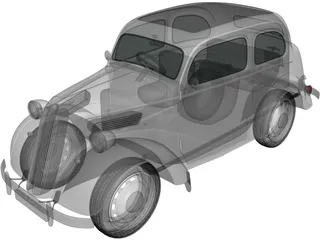Ford Anglia E494A 2-door Saloon (1949) 3D Model preview