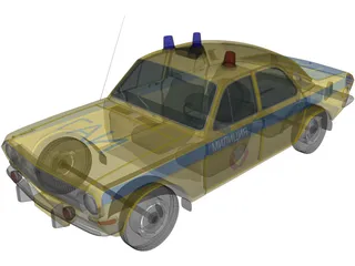 GAZ-24 Volga Soviet Police (1967) 3D Model preview
