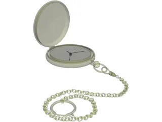 Golden Pocketwatch 3D Model preview