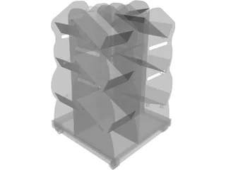 Newspaper Stand 3D Model preview