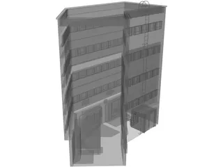 Kaigaten 14 Concrete Urban Building 3D Model preview