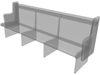 Church Bench 3D Model preview