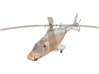 Bell 2201 Helicopter 3D Model preview