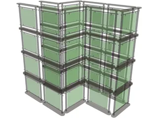 Multiple Screen Stand 3D Model preview