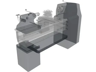 Industrial Lathe 3D Model preview