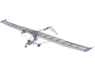 Glider Airplane 3D Model preview