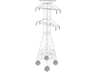 High Tension Tower 3D Model preview