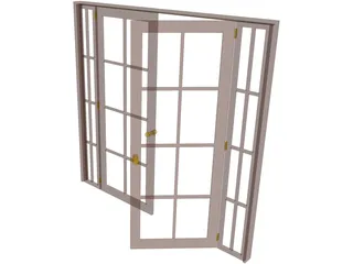 French Doors 3D Model preview