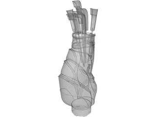 Golf Clubs Bag 3D Model preview