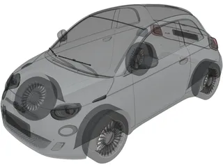 Fiat 500 Elettrica Cabrio (2021) 3D Model preview