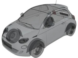 Fiat 500 Elettrica Hatchback (2021) 3D Model preview