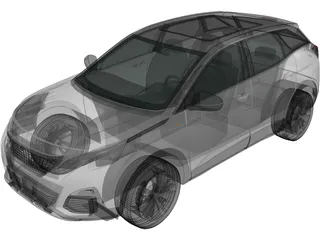 Peugeot 3008 (2016) 3D Model preview