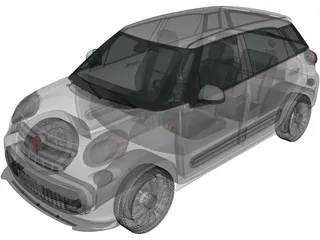 Fiat 500L (2013) 3D Model preview