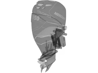 Mercury 350 Outboard Engine 3D Model preview