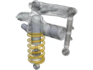 Ohlins TTX Shock Ducati 1198 3D Model preview