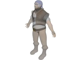 Muscular Pirate 3D Model preview
