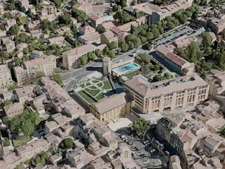 Aix-en-Provence City, France (2020) 3D Model preview