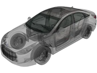 Hyundai Sonata Hybrid (2015) 3D Model preview