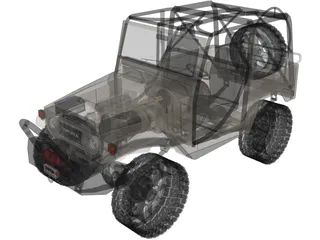 Toyota Land Cruiser FJ40 [Tuned] 3D Model preview