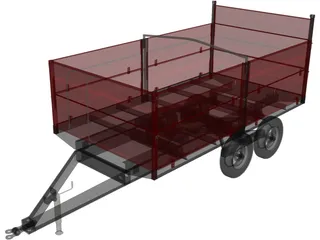 Tractor Trailer 3D Model preview