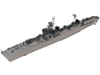 Soviet Destroyer Neustrashimy 3D Model preview