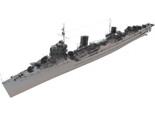 Soviet destroyer Leningrad 3D Model preview