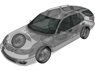 Saab 9-5 Aero Wagon (2005) 3D Model preview