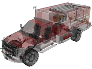 Ford F-350 Offroad Pumper (2015) 3D Model preview
