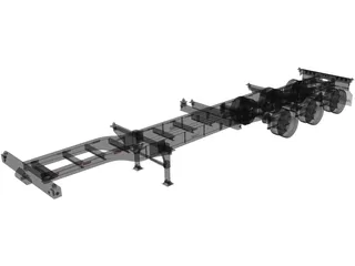 Trailer Semi Pratt GN2040EZ Container Chassis 40ft (2018) 3D Model preview