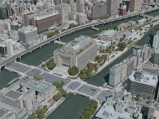 Osaka City, Japan (2020) 3D Model preview