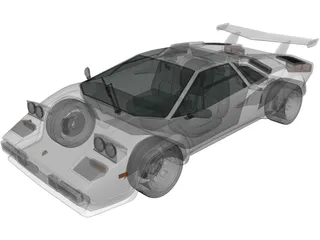 Lamborghini Countach 5000 QV (1985) 3D Model preview