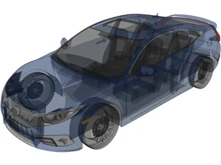Honda Civic Coupe (2016) 3D Model preview