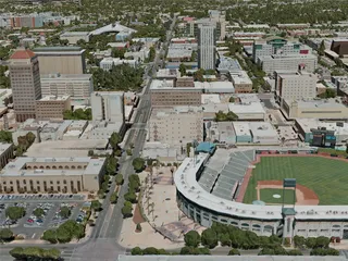 Fresno City, CA, USA (2020) 3D Model preview