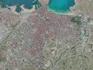 Gijon City, Spain (2020) 3D Model preview