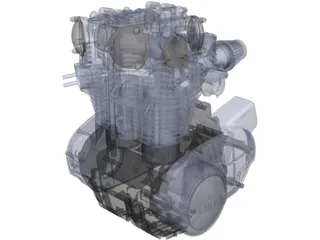 Yamaha XS650 Engine 3D Model preview