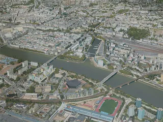 Nantes City, France (2020) 3D Model preview