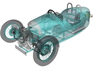 Morgan 3 Wheeler 3D Model preview