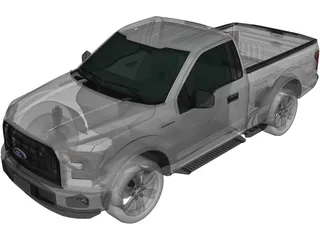 Ford F-150 Regular Cab XL (2014) 3D Model preview