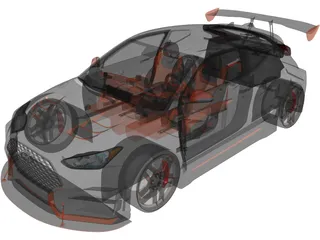 Hyundai Veloster N Race Concept (2019) 3D Model preview