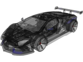 Lamborghini Aventador [Tuned] 3D Model preview