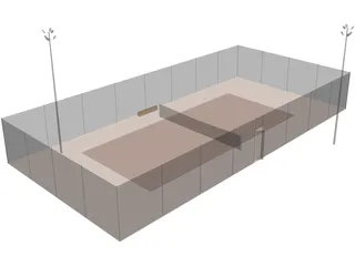 Tennis Court 3D Model preview