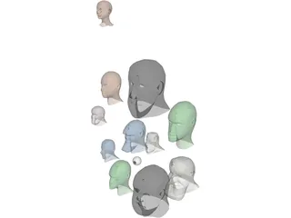 Heads 3D Model preview