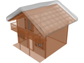 Timber Ski Chalet 3D Model preview
