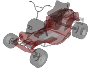 Lawn Mower Cart 3D Model preview