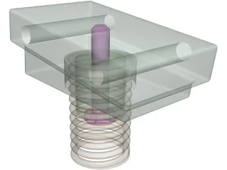 Double Bass Pedal Return Coil 3D Model preview