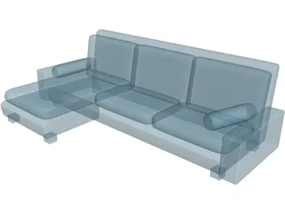 Corner Sofa 3D Model preview